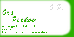 ors petkov business card